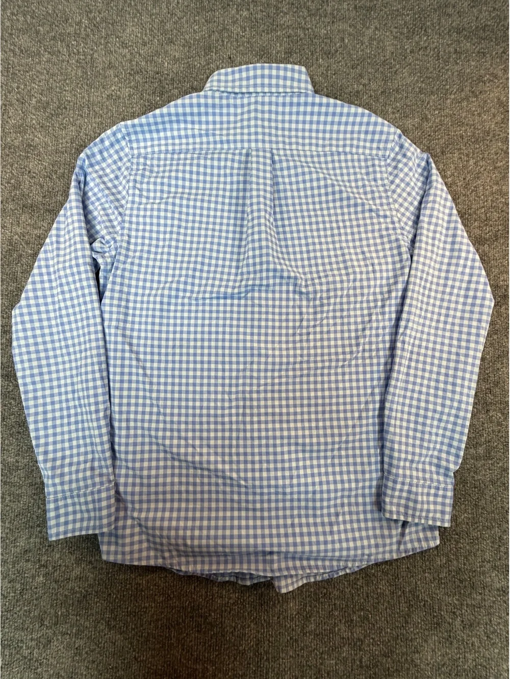 Vineyard Vines Shirt Boys L16 Blue Gingham OTG On-The-Go Performance Button Down